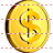 Dollar coin icon