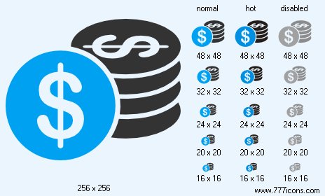 Dollar Coins Icon Images