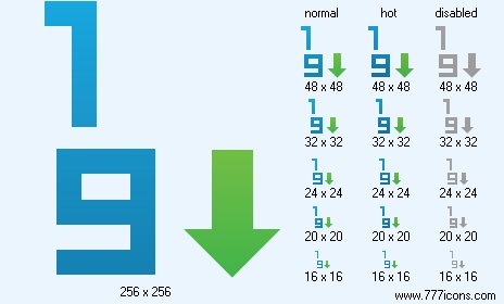 Sort 1-9 Icon Images