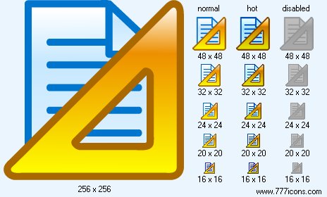 Set Square And Page Icon Images