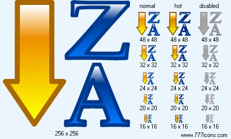 Sorting Z-A Icon Images