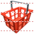 Red basket icon