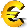 Gold Euro with Shadow icon