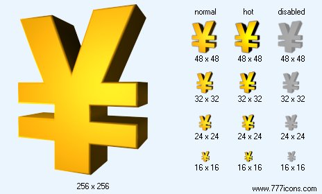 Gold Yen Icon Images