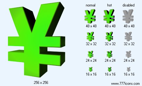 Green Yen Icon Images