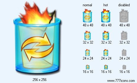 Burn Dustbin Icon Images