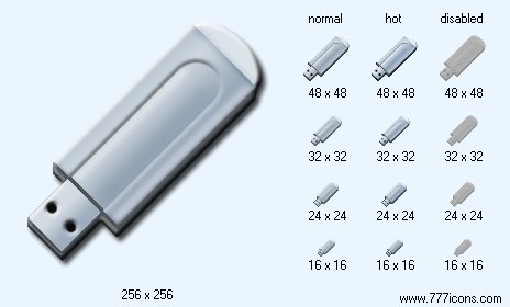 Silver Flash Drive Icon Images