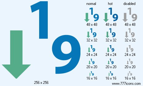 Sort 1-9 Icon Images