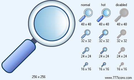 Blue Magnifier Icon Images