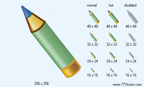 Green Pencil Icon Images