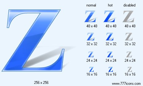 Letter Z with Shadow Icon Images