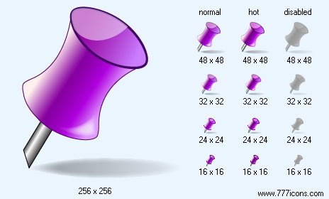 Purple Pin with Shadow Icon Images
