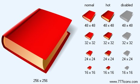 Red Book with Shadow Icon Images