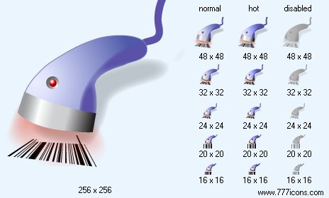 Bar-Code Scanner with Shadow Icon Images