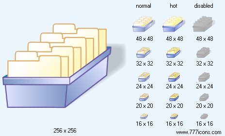 Card File with Shadow Icon Images