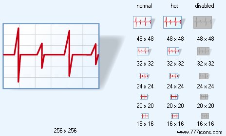 Cardiogram with Shadow Icon Images