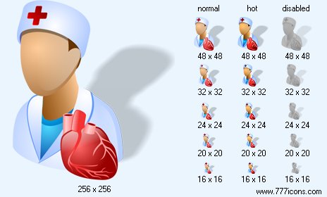 Cardiologist with Shadow Icon Images