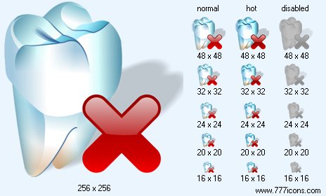 Remove Tooth with Shadow Icon Images