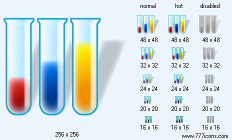 Test Tubes with Shadow Icon Images