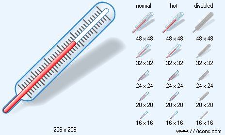 Thermometer with Shadow Icon Images