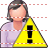 Patient-woman warning icon