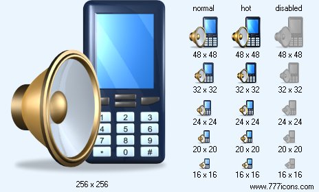 Mobile Sound with Shadow Icon Images