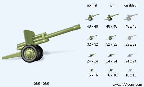 Howitzer with Shadow Icon Images