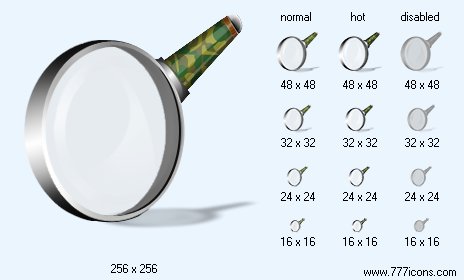 Magnifier with Shadow Icon Images