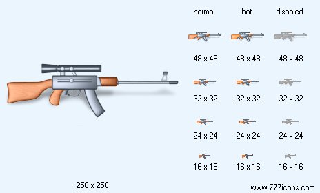 Rifle with Shadow Icon Images