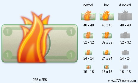 Burn Money Icon Images