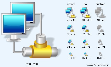 Client Network with Shadow Icon Images