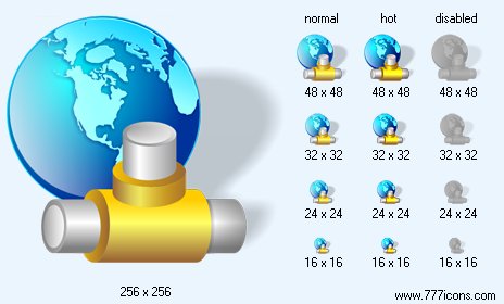 Global Network with Shadow Icon Images