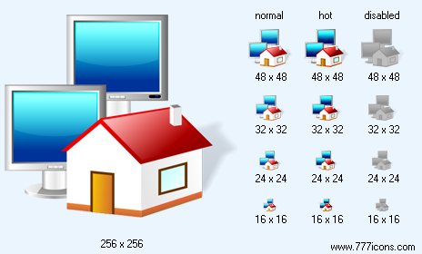 Home Network with Shadow Icon Images