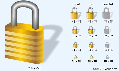 Lock with Shadow Icon Images