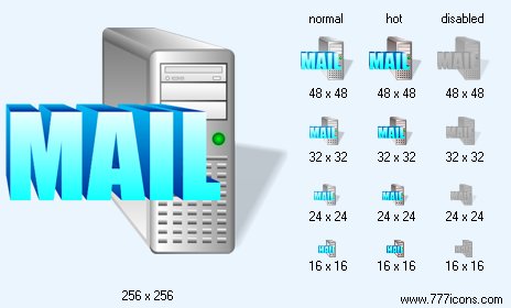 MAIL Server with Shadow Icon Images