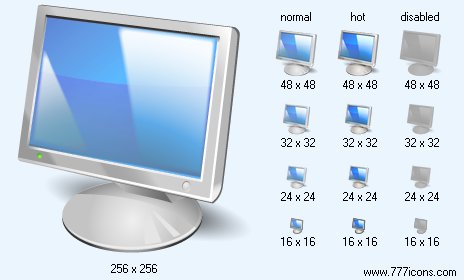 Monitor with Shadow Icon Images