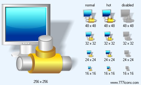 Network Computer with Shadow Icon Images