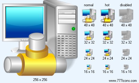 Network Server with Shadow Icon Images