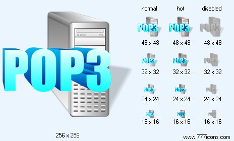 POP3 Server with Shadow Icon Images