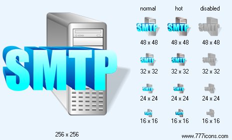 SMTP Server with Shadow Icon Images