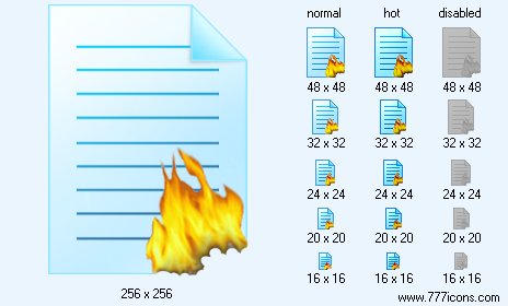 Burn Text Icon Images