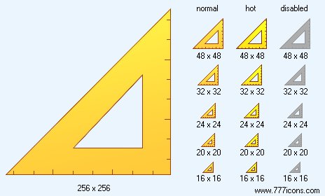 Set Square Ruler Icon Images