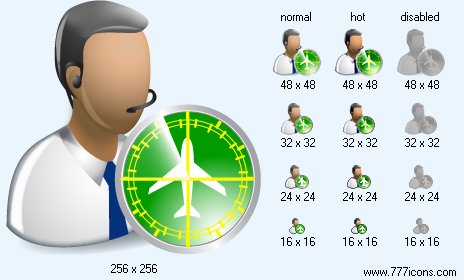 Air Traffic Controller with Shadow Icon Images