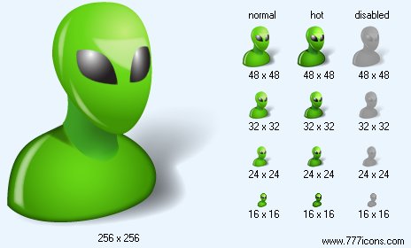 Alien with Shadow Icon Images