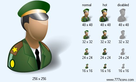 Army Officer with Shadow Icon Images