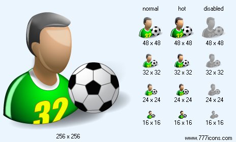 Footballer with Shadow Icon Images