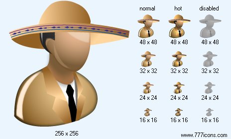 Mexican Salesman Icon Images