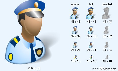 Policeman with Shadow Icon Images