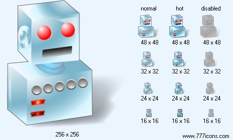 Robot with Shadow Icon Images