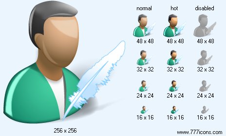 Writer with Shadow Icon Images